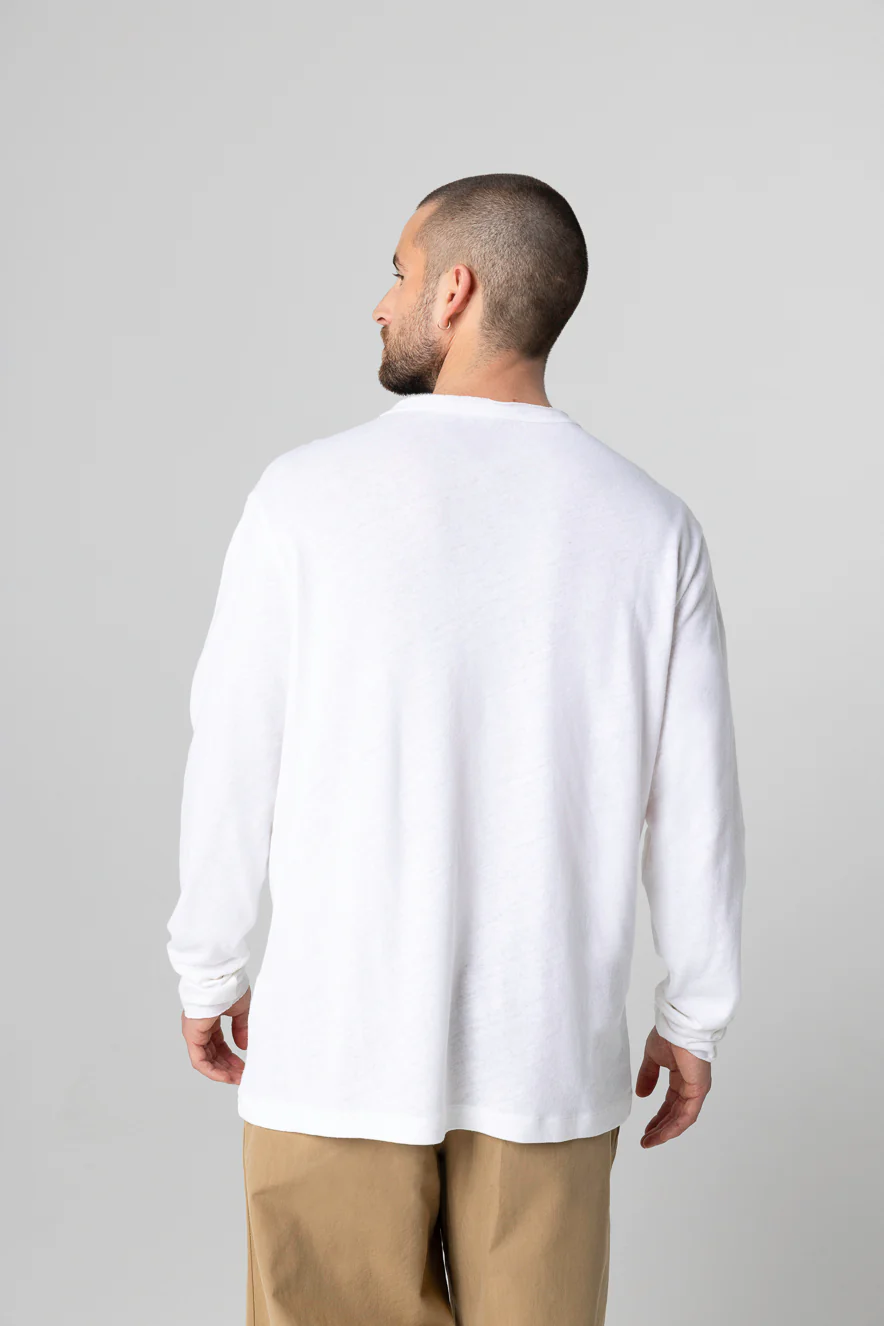 Tunisien Blanc Manches Longues en Coton / Lin - Image 5
