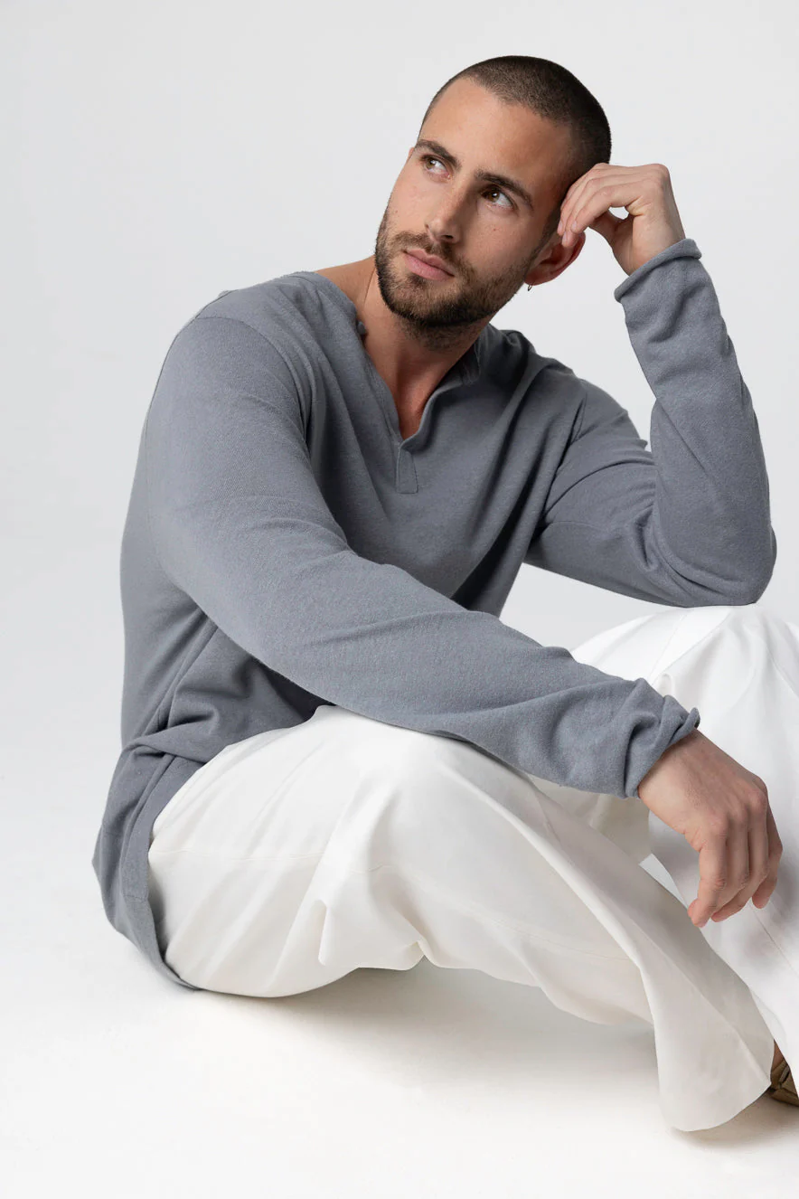 Tunisien Gris Manches Longues en Coton / Lin - Image 5