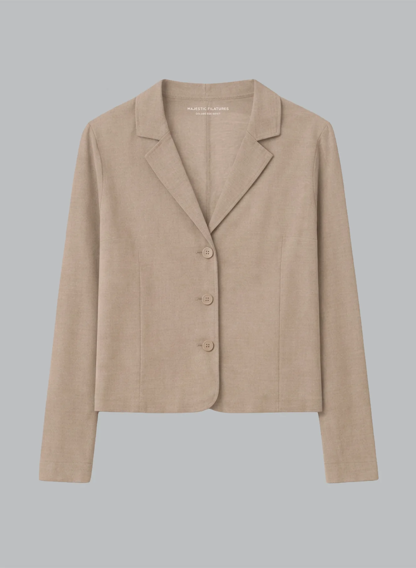 Veste Beige Manches Longues en Lin / Elasthanne - Image 5