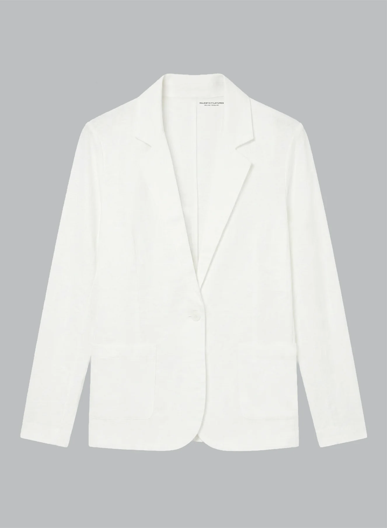 Veste Blanche Manches Longues en Lin / Élasthanne - Image 7