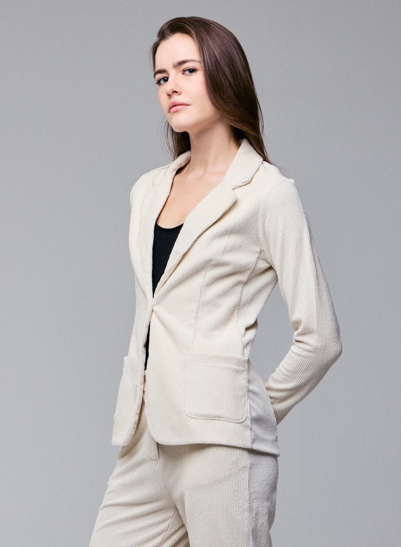 Veste Crème Manches Longues en Coton Organique / Polyester - Image 3