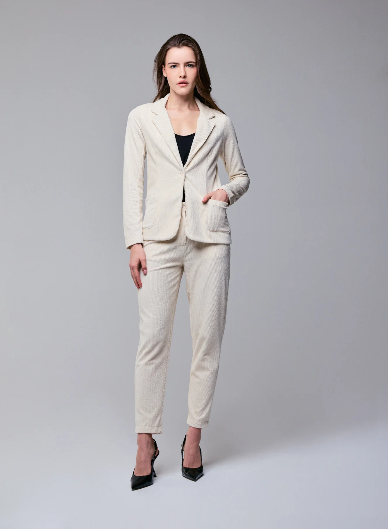 Veste Crème Manches Longues en Coton Organique / Polyester - Image 5
