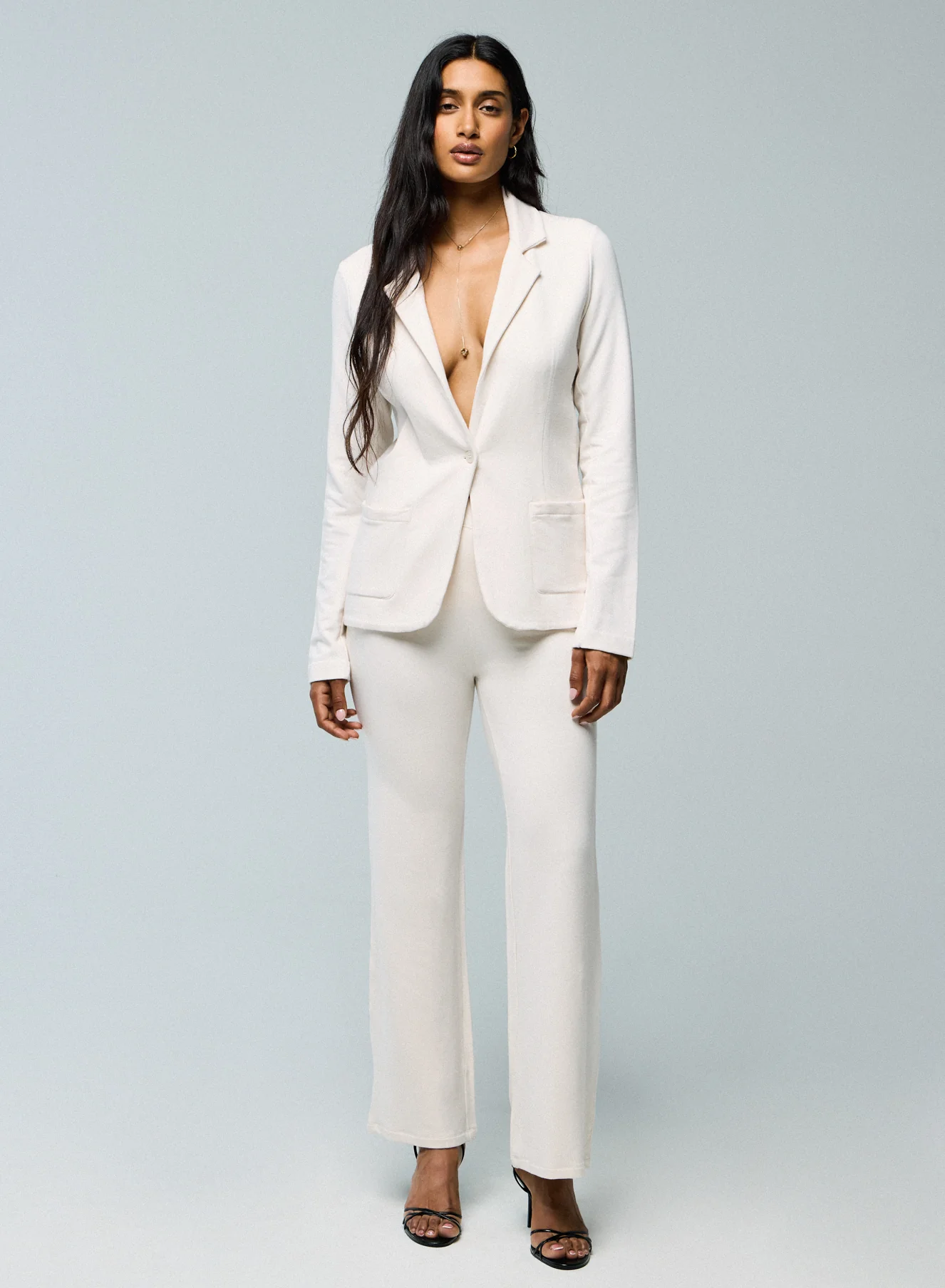 Veste Crème Manches Longues en Viscose / Elasthanne - Image 4