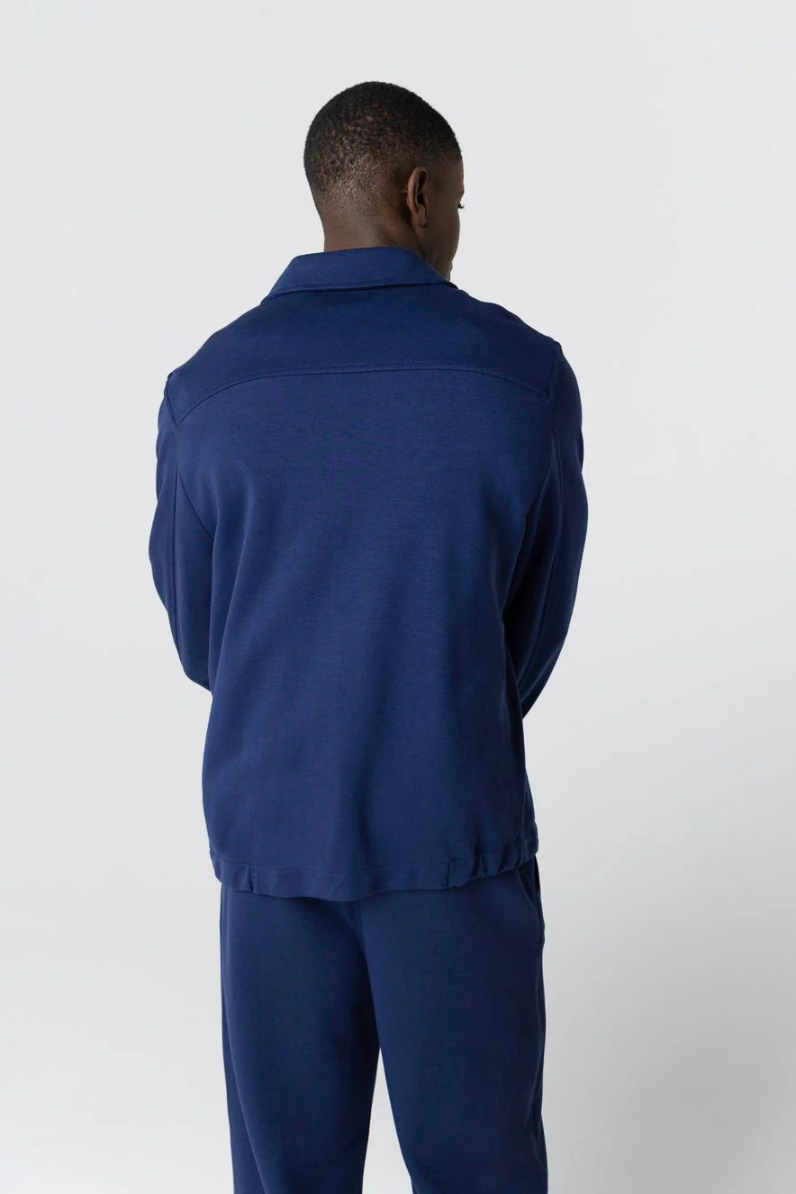 Veste Bleue Col Veste Manches Longues en Lyocel, Tencel / Coton Organique - Image 4