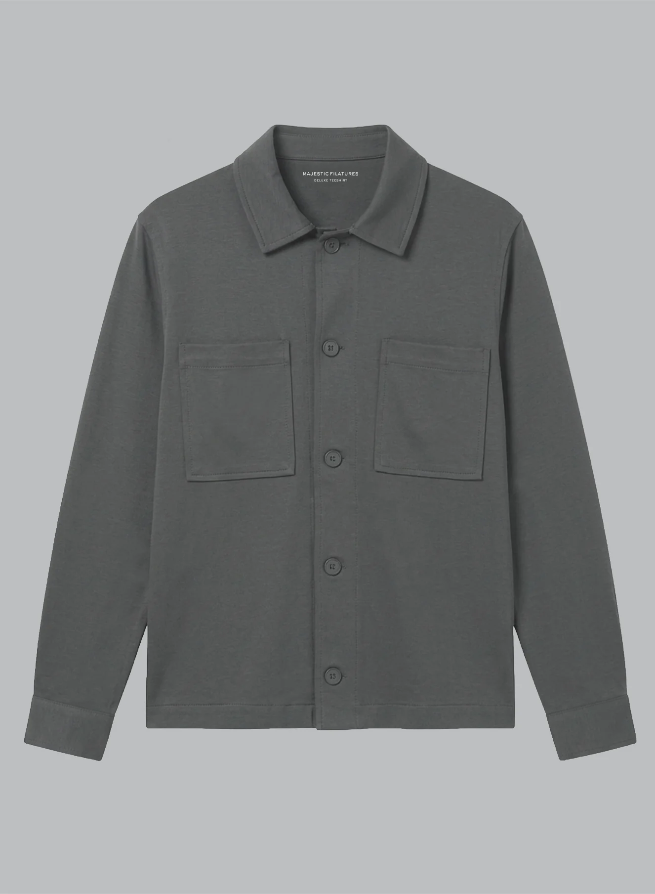 Veste Gris Foncé Col Veste Manches Longues en Lyocel, Tencel / Coton Organique - Image 8