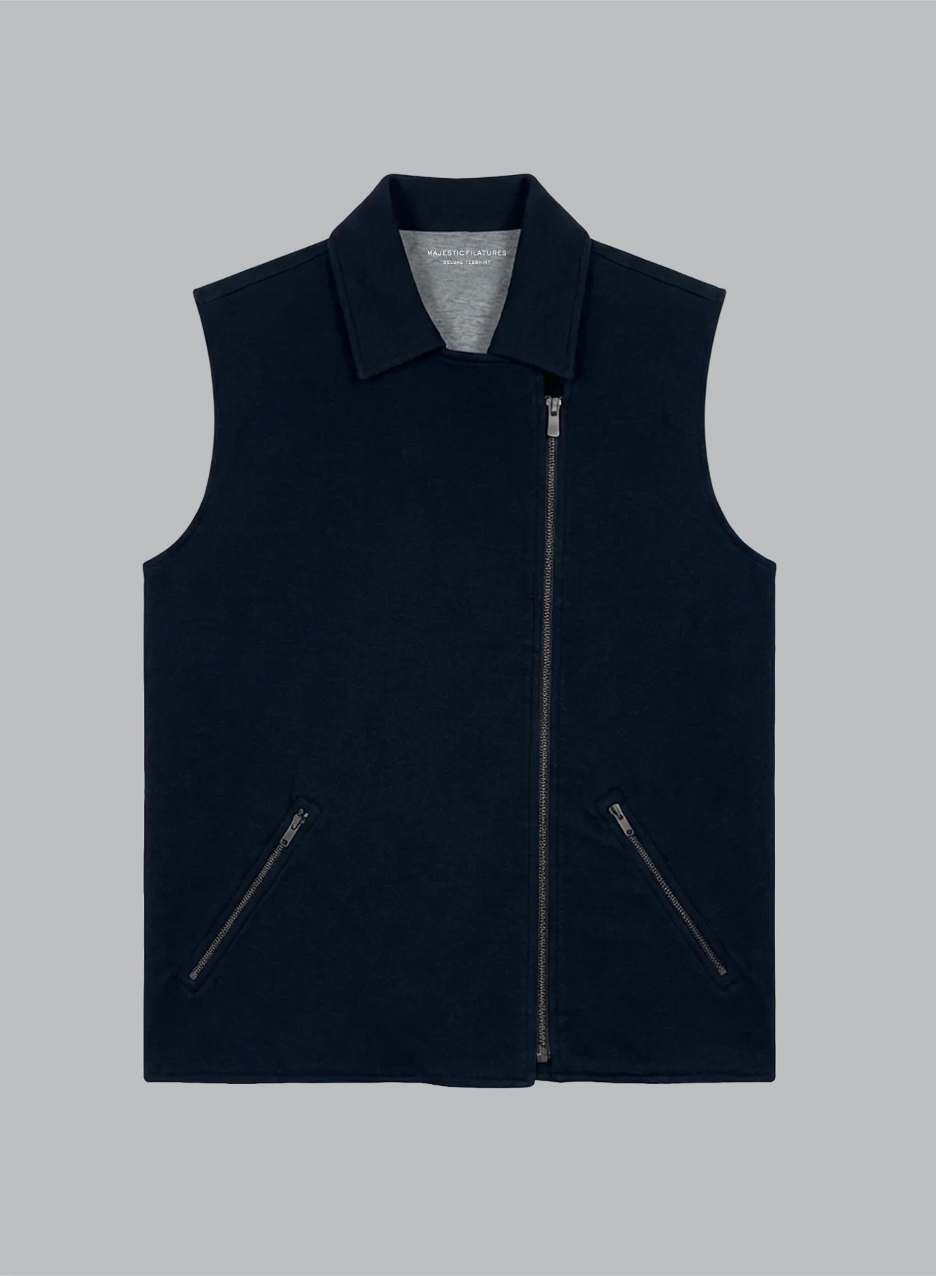 Veste Marine Sans Manches en Coton / Lin / Coton organique - Image 6