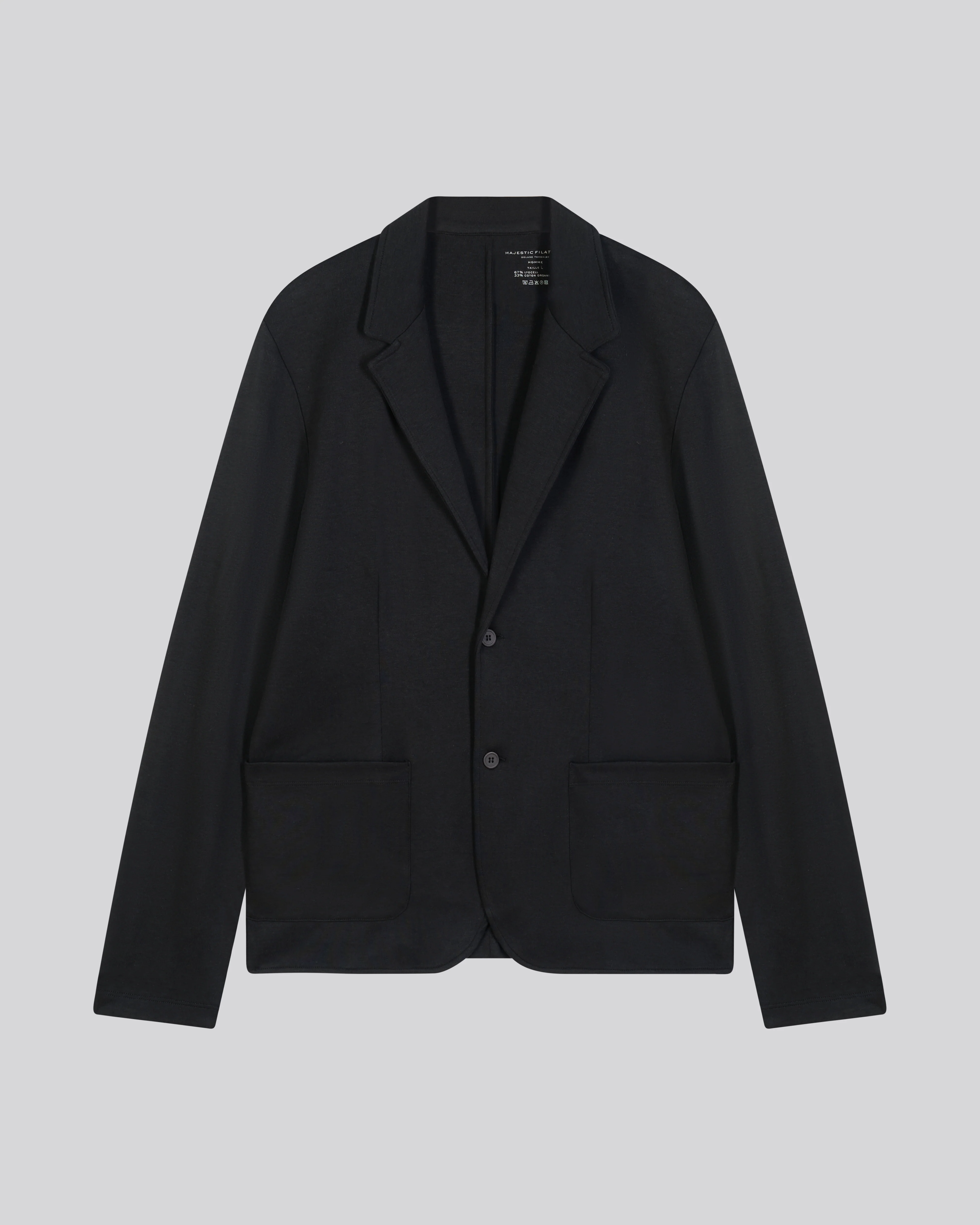 Veste Noire Col Veste Manches Longues en Lyocell / Tencel / Coton organique - Image 6
