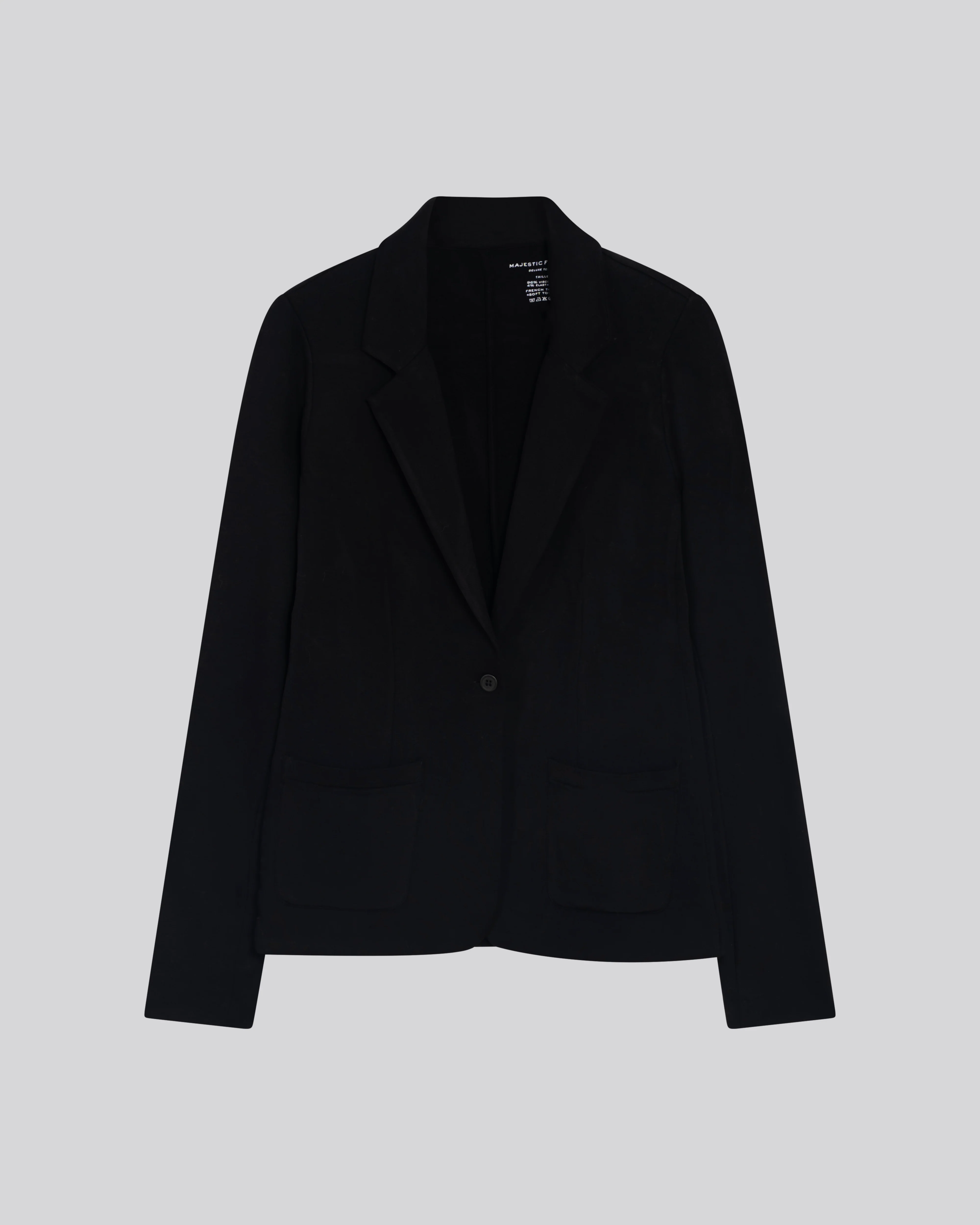 Veste Noire Manches Longues en Viscose / Elasthanne - Image 5