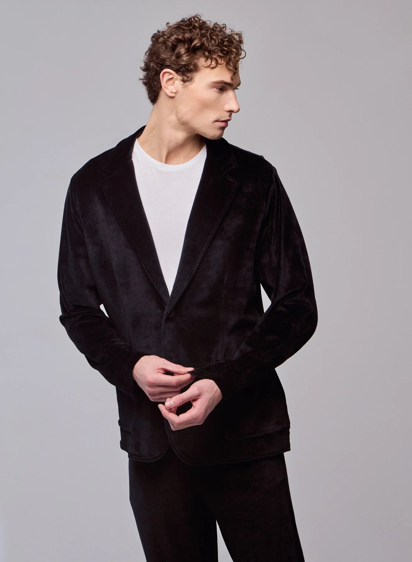 Veste Noire Veste Manches Longues en Coton Organique / Modal / Elasthanne - Image 4