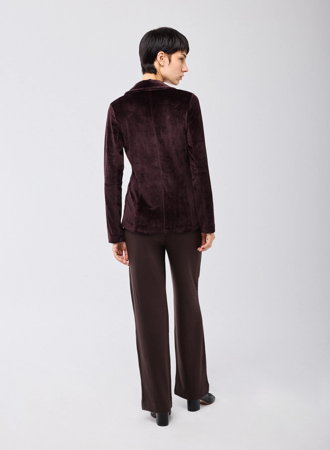 Veste Aubergine Manches Longues en Velours - Image 5