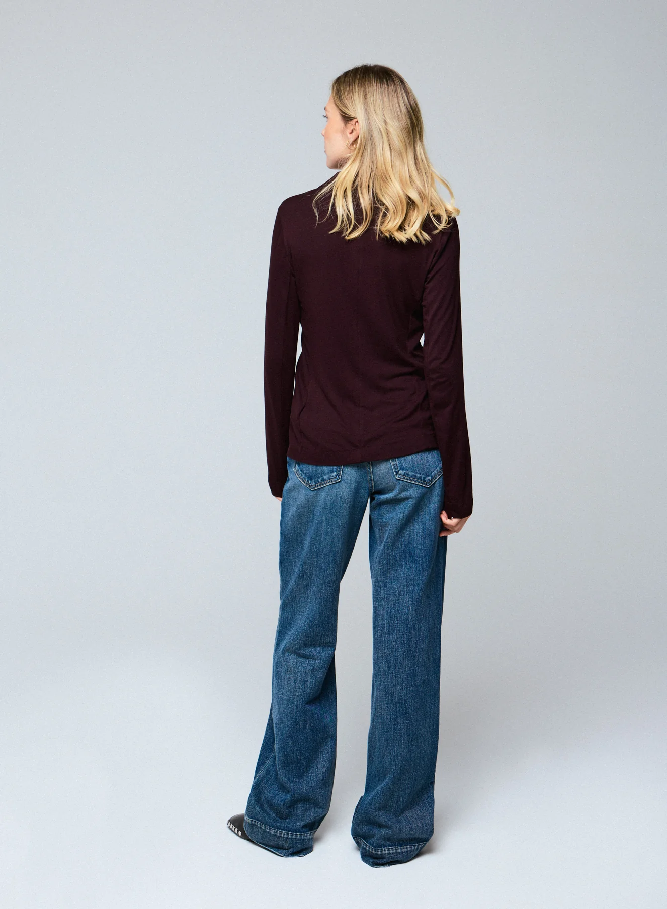 Veste Aubergine Veste Manches Longues en Viscose / Elasthanne - Image 5