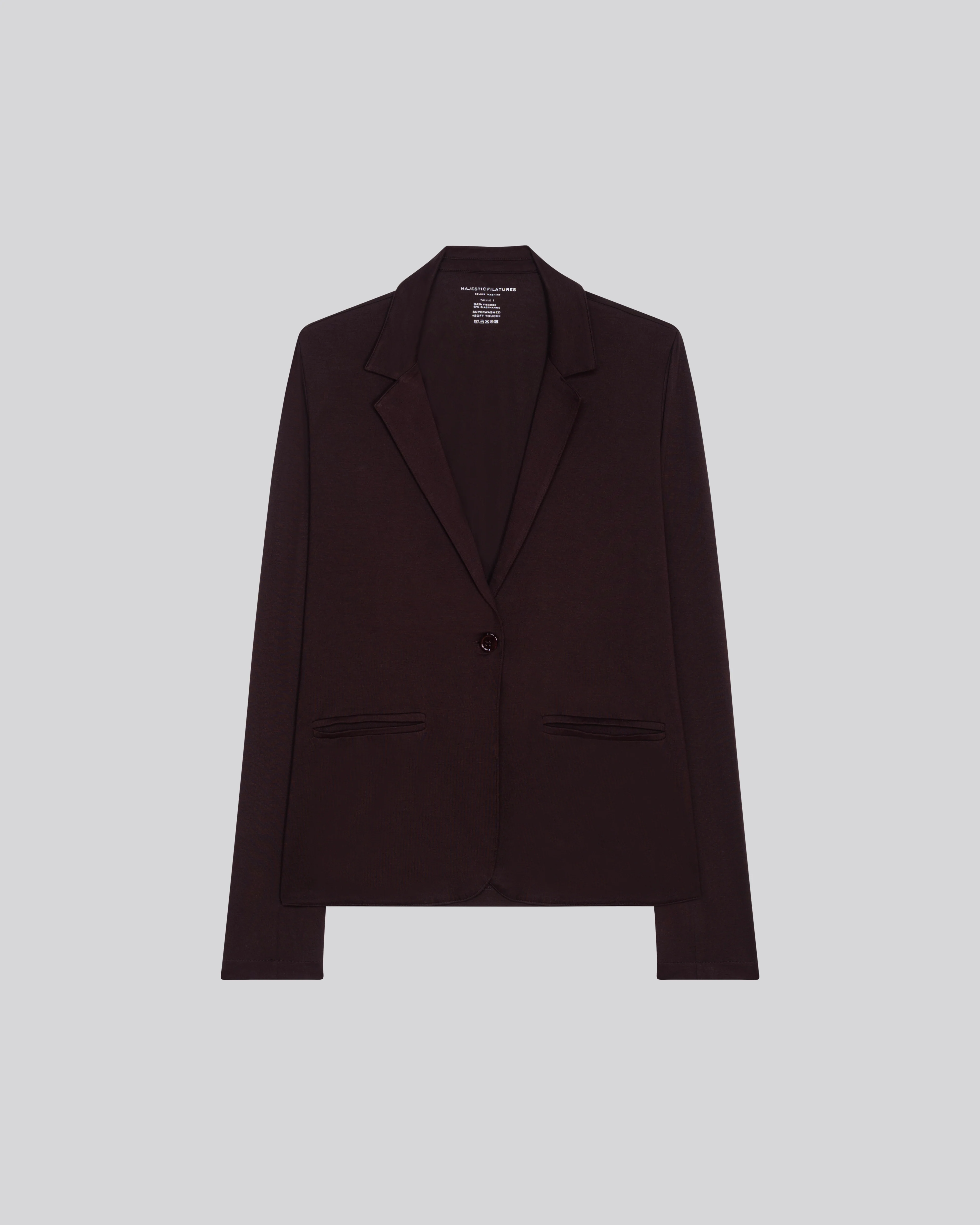 Veste Aubergine Manches Longues en Viscose / Elasthanne - Image 5